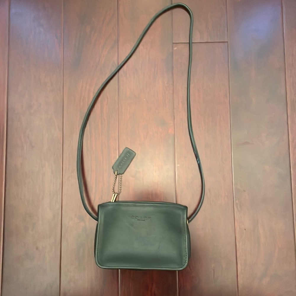 Small forest green coach crossbody purse
